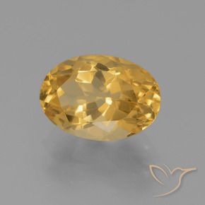 2.63 ct Golden Citrine Stone, Natural Citrine in Oval Facet Shape for Sale