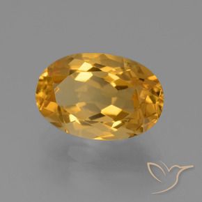 3.01 ct Golden Citrine Stone, Natural Citrine in Oval Facet Shape for Sale