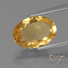 2.49 ct Golden Citrine Stone, Natural Citrine in Oval Facet Shape for Sale