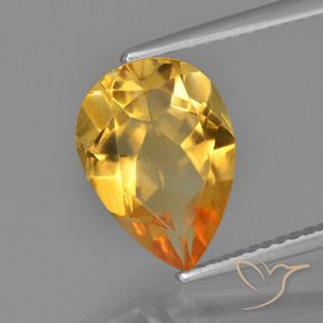 3.06 ct Golden Citrine Stone, Natural Citrine in Pear Facet Shape for Sale