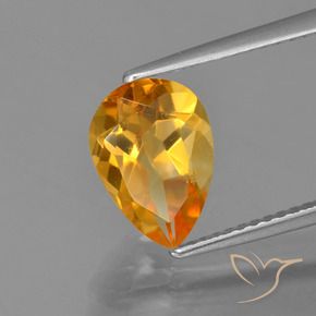 2.00 ct Golden Citrine Stone, Natural Citrine in Pear Facet Shape for Sale