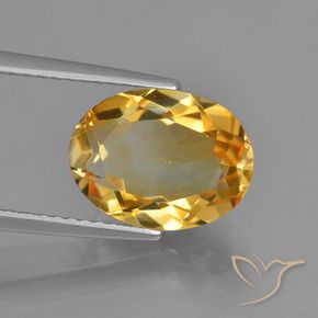 2.92 ct Golden Citrine Stone, Natural Citrine in Oval Facet Shape for Sale