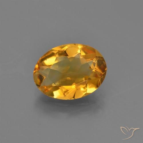1.89ct Natural Deep Orange-Gold Citrine, Oval, VVS-VS