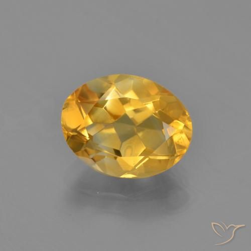 2.41 ct Golden Citrine Gemstone, Citrine Gem in Oval Facet Shape for Sale.