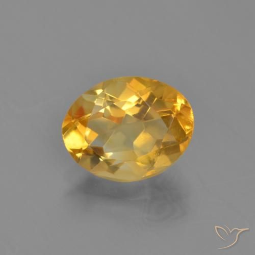 2.41 ct Golden Citrine Stone, Natural Citrine in Oval Facet Shape for Sale
