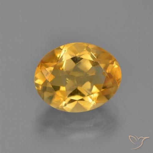 3.54 ct Yellow Citrine, 11 x 8.7 mm Oval Cut From Brazil, Photo A
