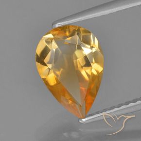 1.60 ct Golden Citrine Stone, Natural Citrine in Pear Facet Shape for Sale