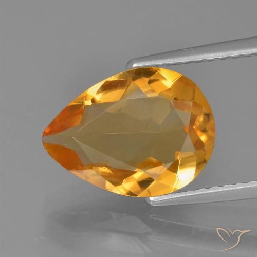 2.76ct Natural Dark Orange Citrine, Pear Shape, VVS-VS