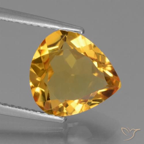 3.13ct Natural Dark Golden Citrine, Pear Shape, VVS-VS