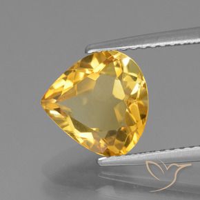 2.40 ct Golden Citrine Stone, Natural Citrine in Pear Facet Shape for Sale
