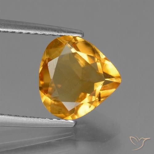 2.16ct Natural Dark Orange-Gold Citrine, Pear Shape, VVS-VS