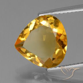 3.14 ct Golden Citrine Stone, Natural Citrine in Pear Facet Shape for Sale