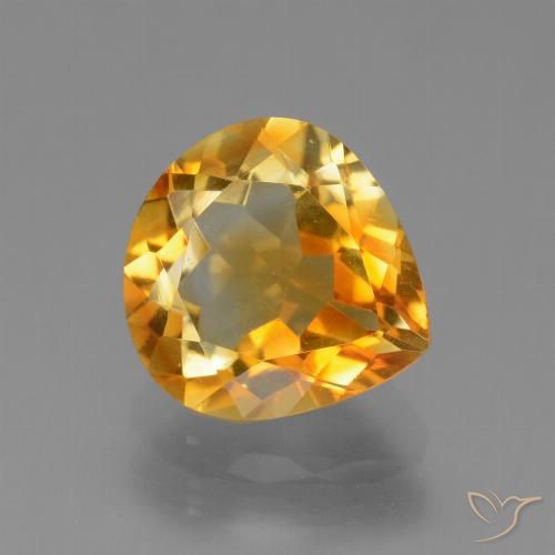 2.84ct Natural Deep Orange-Gold Citrine, Pear Shape, VVS-VS