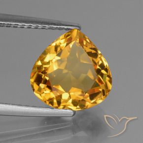 3.27 ct Golden Citrine Stone, Natural Citrine in Pear Facet Shape for Sale