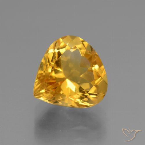 2.83ct Natural Golden Orange Citrine, Pear Shape, VVS-VS