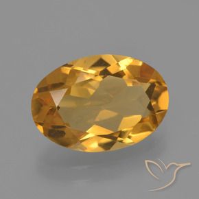 2.51 ct Golden Citrine Stone, Natural Citrine in Oval Facet Shape for Sale