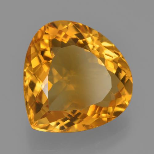 7.44 ct Golden Citrine Stone, Natural Citrine in Pear Facet Shape for Sale
