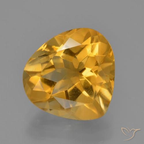 3.51ct Natural Medium Orange Citrine, Pear Shape, VVS