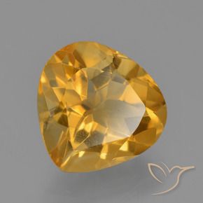3.51 ct Golden Citrine Stone, Natural Citrine in Pear Facet Shape for Sale
