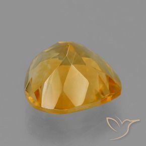 Citrine Gemstone in 10.4 x 10.9 mm Size for Sale, Citrine Stone in Medium Orange Color