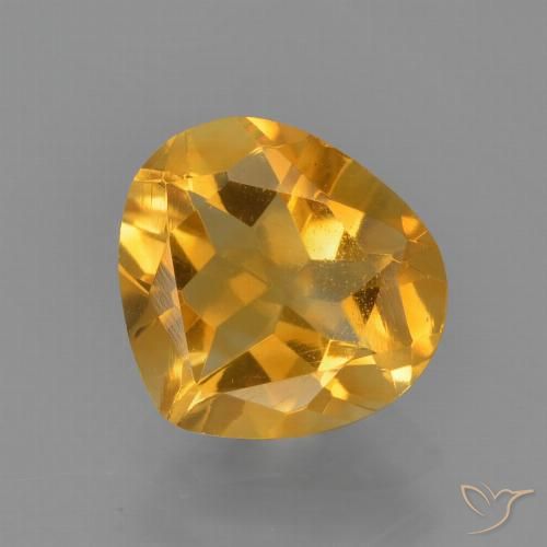 1.33ct Natural Orange-Gold Citrine, Pear Shape, VVS-VS