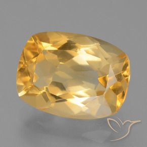 7.20 ct Golden Citrine Stone, Natural Citrine in Cushion-Cut Shape for Sale
