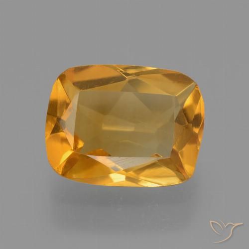 2.27ct Natural Medium Orange Citrine, Cushion, VVS-VS