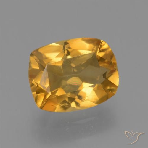 1.54ct Natural Deep Orange-Gold Citrine, Cushion, VVS-VS