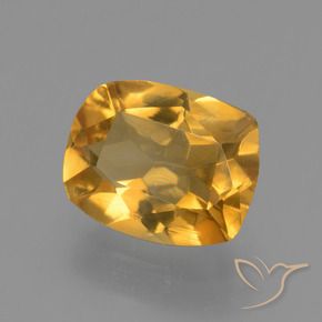1.54 ct Golden Citrine Stone, Natural Citrine in Cushion-Cut Shape for Sale