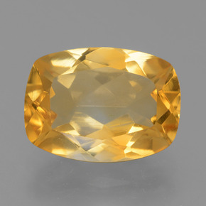 gold-orange Citrin Edelstein - 3.9ct Kissenschliff (ID: 453721)