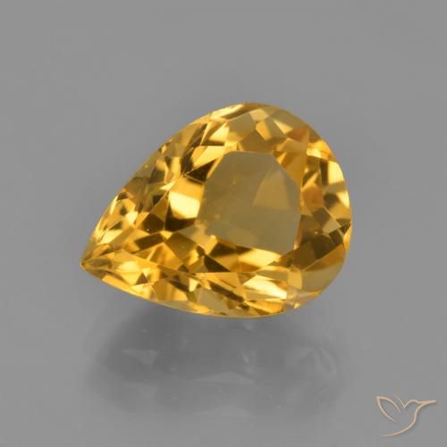 3.54ct Natural Dark Golden Citrine, Pear Shape, VVS