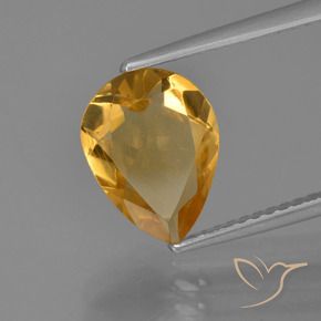 2.07 ct Golden Citrine Stone, Natural Citrine in Pear Facet Shape for Sale
