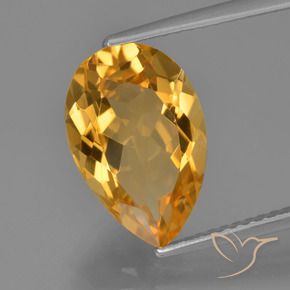3.93 ct Golden Citrine Stone, Natural Citrine in Pear Facet Shape for Sale