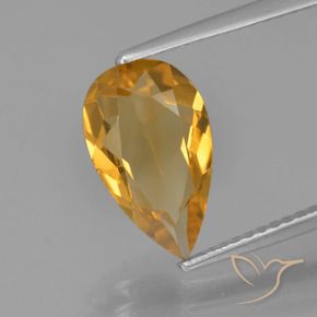 1.97 ct Golden Citrine Stone, Natural Citrine in Pear Facet Shape for Sale