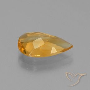 Citrine Gemstone in 12.2 x 7.4 mm Size for Sale, Citrine Stone in Dark Orange-Gold Color