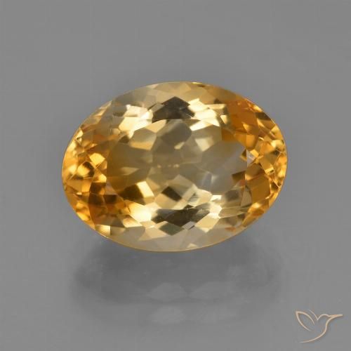 5.69ct Natural Medium-Dark Golden Citrine, Oval, VVS-VS