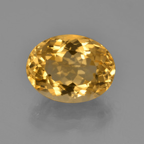 Deep Golden Orange Citrine Gem - 5.4ct Oval Facet (ID: 453739)
