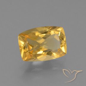 3.12 ct Golden Citrine Stone, Natural Citrine in Cushion-Cut Shape for Sale