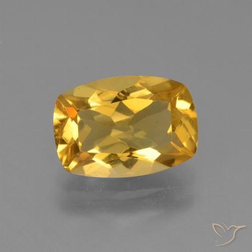 3.10ct Natural Medium Golden Citrine, Cushion, VVS-VS