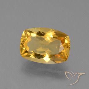 3.10 ct Golden Citrine Stone, Natural Citrine in Cushion-Cut Shape for Sale