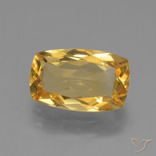 3.53ct Natural Deep Golden Orange Citrine, Cushion, VVS-VS