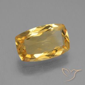 3.53 ct Golden Citrine Stone, Natural Citrine in Cushion-Cut Shape for Sale