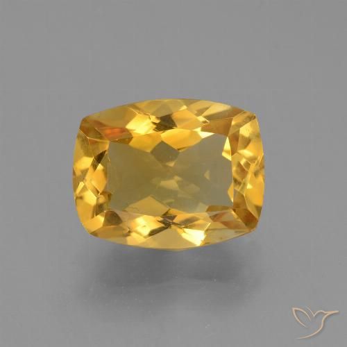 3.49ct Natural Dark Golden Citrine, Cushion, VVS