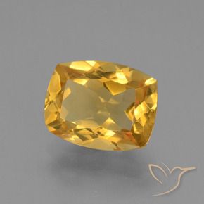 3.49 ct Golden Citrine Stone, Natural Citrine in Cushion-Cut Shape for Sale