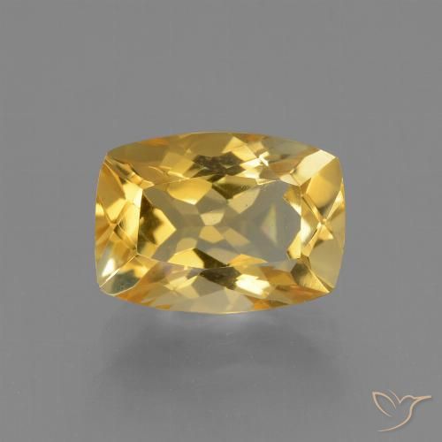 3.68ct Natural Deep Golden Orange Citrine, Cushion, VVS-VS