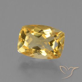 3.68 ct Golden Citrine Stone, Natural Citrine in Cushion-Cut Shape for Sale