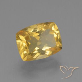 3.72 ct Golden Citrine Stone, Natural Citrine in Cushion-Cut Shape for Sale
