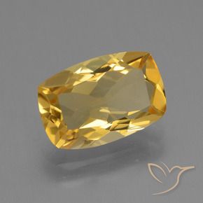 3.63 ct Golden Citrine Stone, Natural Citrine in Cushion-Cut Shape for Sale