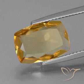 3.58 ct Golden Citrine Stone, Natural Citrine in Cushion-Cut Shape for Sale