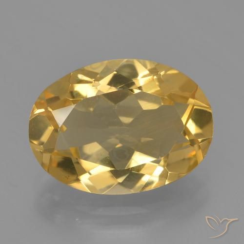 3.10 ct Golden Citrine Gemstone, Citrine Gem in Oval Facet Shape for Sale.